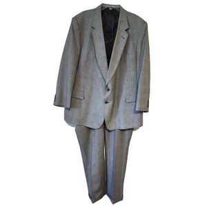 Vintage Mens Suit Plus Size Jacket Pants Oakton Ltd. USA Grey Professional Work